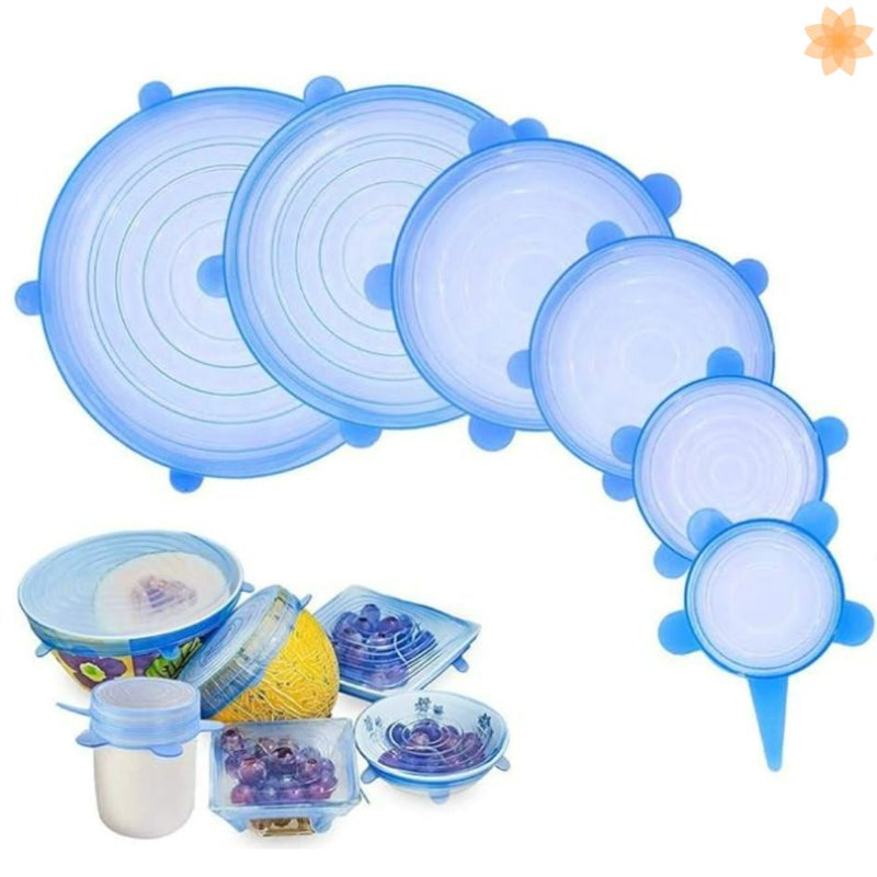 Tapas Elásticas de Silicona,Sebami 6 Pcs